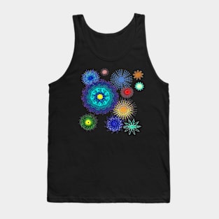 Geometric Colorful Bright Flower Pattern Tank Top